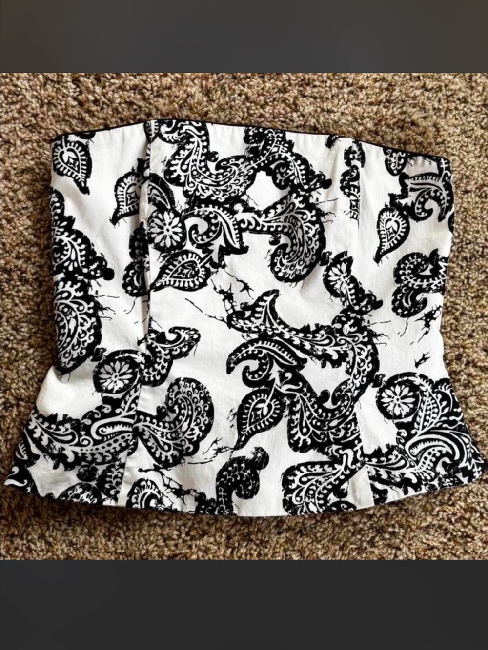 Black & White Paisley Cotton Top